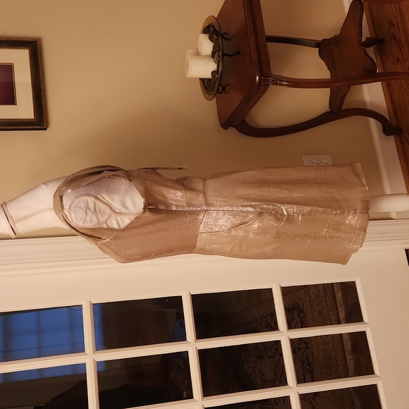 NWT W118 Gold slinky Becky Dress M - Picture 3 of 5